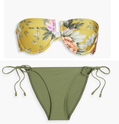 ZIMMERMANN Floral-print underwired bandeau bikini Top2 AB Bottom