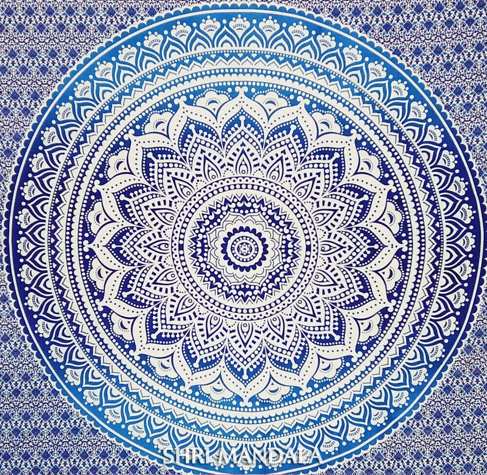 Capa de edredom turquesa tamanho queen mandala com duas fronhas indiana nova - Imagem 2 de 4