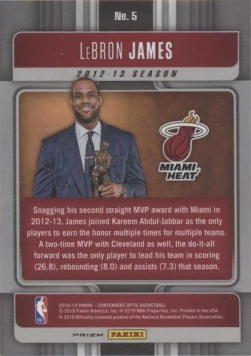 その他 Lebron James 2018 Contenders Optic RED PSA10 LeBron James contenders optic SP（2018-19 Panini