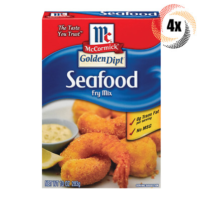 4x Boxes McCormick GoldenDipt Seafood Fry Mix | 10oz | No MSG | Fast Shipping