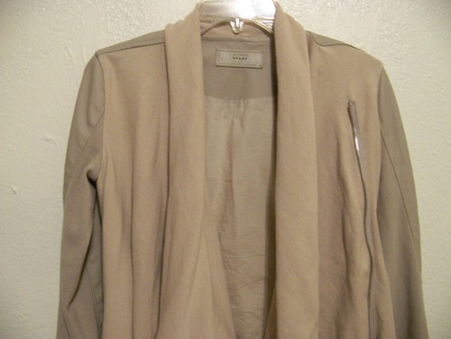 Blank NYC Faux Leather and Fabric Jacket Tan Size Extra Small - Picture 5 of 12