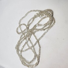 Cintura pancia elastica con perline in vita bianca e trasparente