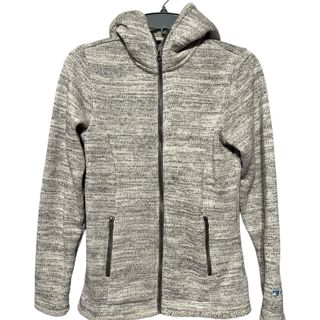 Kuhl Alska Fleece Jacket Heather Ash Full Zip Shearling Sweater Women’s XS