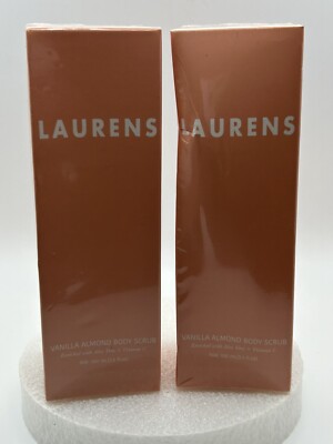 2x Laurens~Vanilla Almond Body Scrub~Regular Size~3.5 fl Oz/100 ml~New in Box