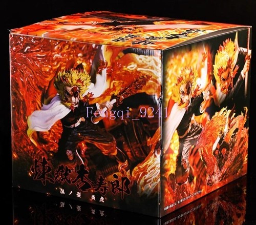 Demon Slayer Figure Statue Kimetsu No Yaiba Rengoku Kyoujurou w/LED Base Model - Picture 11 of 13
