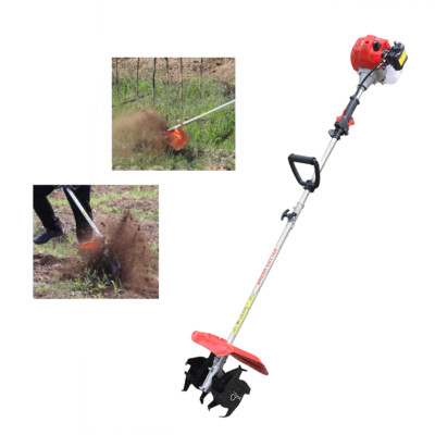 #ad 42.7CC 2 Stroke Mini Gas Powered Tiller Cultivator Rototiller Garden Farm Tiller $158.03