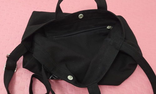 BAGGU "Google Pay" Duck Bag Cotton Canvas Tote Pocket Black Adjustable Strap - Picture 2 of 12