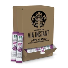 Starbucks via Instant Coffee Dark Roast Packets French 100% Arabica 50 Packets
