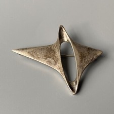 In Style Of Georg Jensen Sterling Silver Amorphic Brooch By Henning Koppel