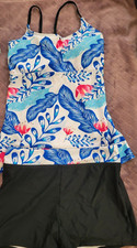 Women's Tropical Print Tankini Size Extra Large