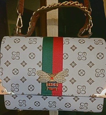 Monogram Queen Bee StripeFlap Cross Body Bag