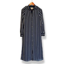 Michael Michael Kors Navy And White Striped Button Front Dress Size XS