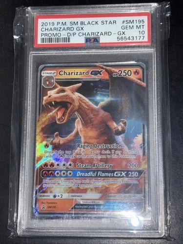 PSA 10 Gem Mint 2019 Pokemon Charizard GX HOLO SM195 Black Star Promo Sun & Moon