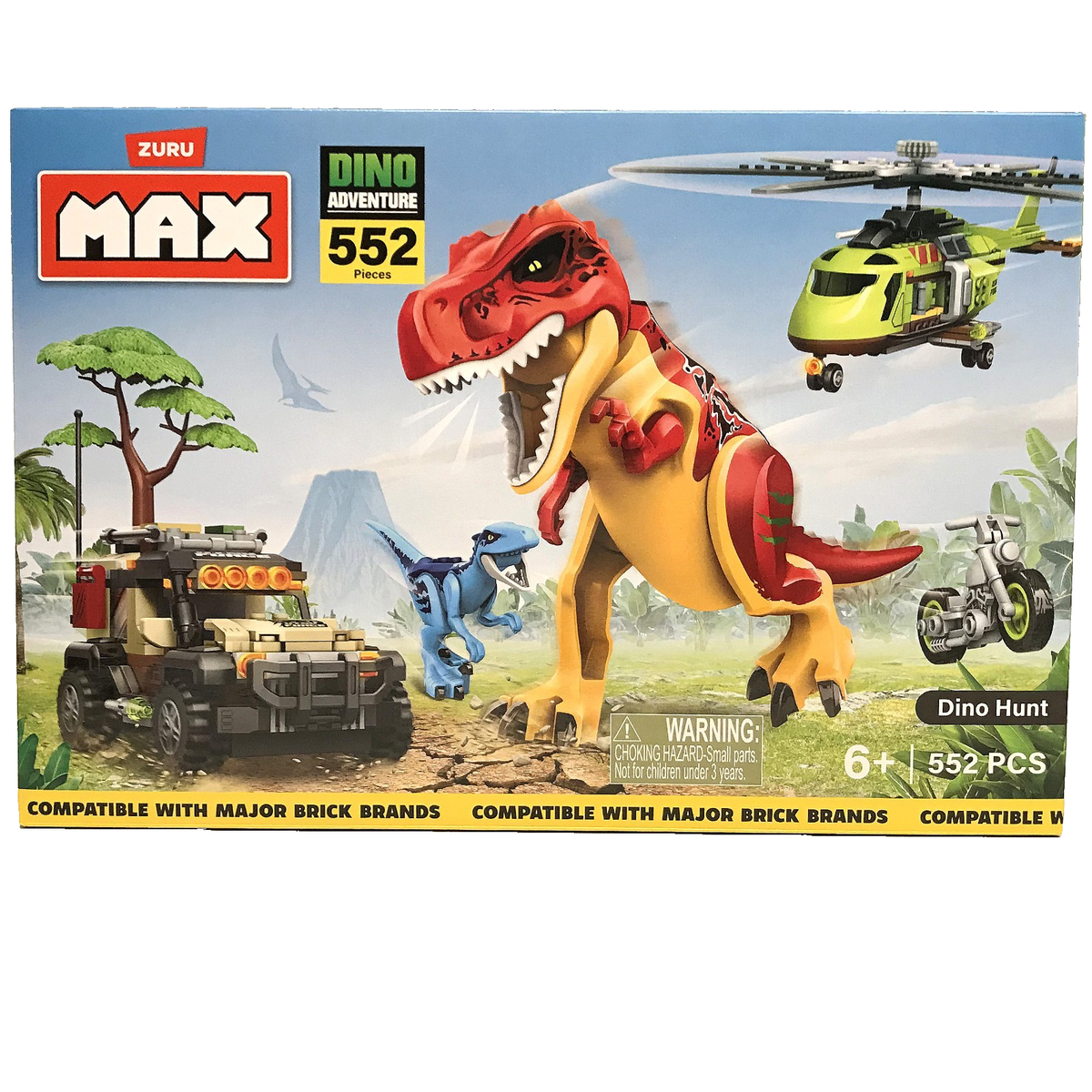 Zuru Max Dino Adventure Dino Hunt 552pc | Dinosaur Brick Building