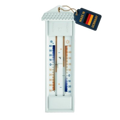 TFA Dostmann Analoges Maxima-Minima-Thermometer Wetterfest Innen Außen Weiß