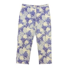 Lilly Pulitzer Vintage Blue Frogs On Lilly Pads Cropped Peddle Pusher Pants 8