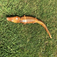 Vintage Handmade Bendable Articulated Wooden Flexible Wood Crocodile Alligator