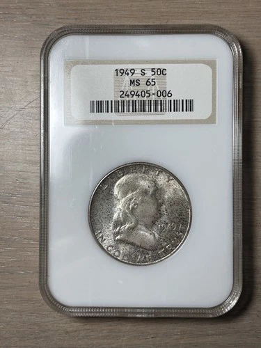 1949 S Franklin Half Dollar NGC MS 65 Old Fatty Holder