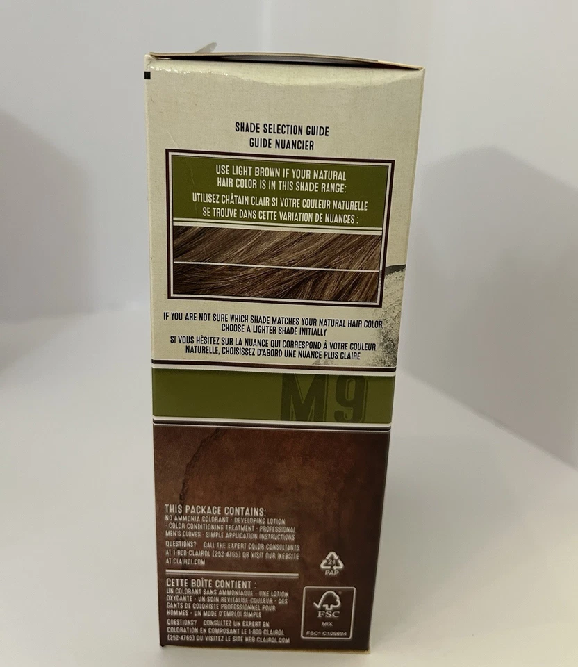 Set Of 6 ~ CLAIROL Natural Instincts For Men ~ M9 Light Brown Haircolor Kit Dye - Image 3 of 4