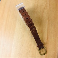 Handmade Link Breaded Brown Genuine Leather Buckle Belt Unisex OS Fits All