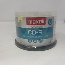 50 Pack - Maxell CD-R 700mb 80min 48x Recordable Media Discs - New W/ Spindle
