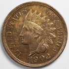 1902 Indian Head Penny Cent Almost Uncirculated (Cleaned)