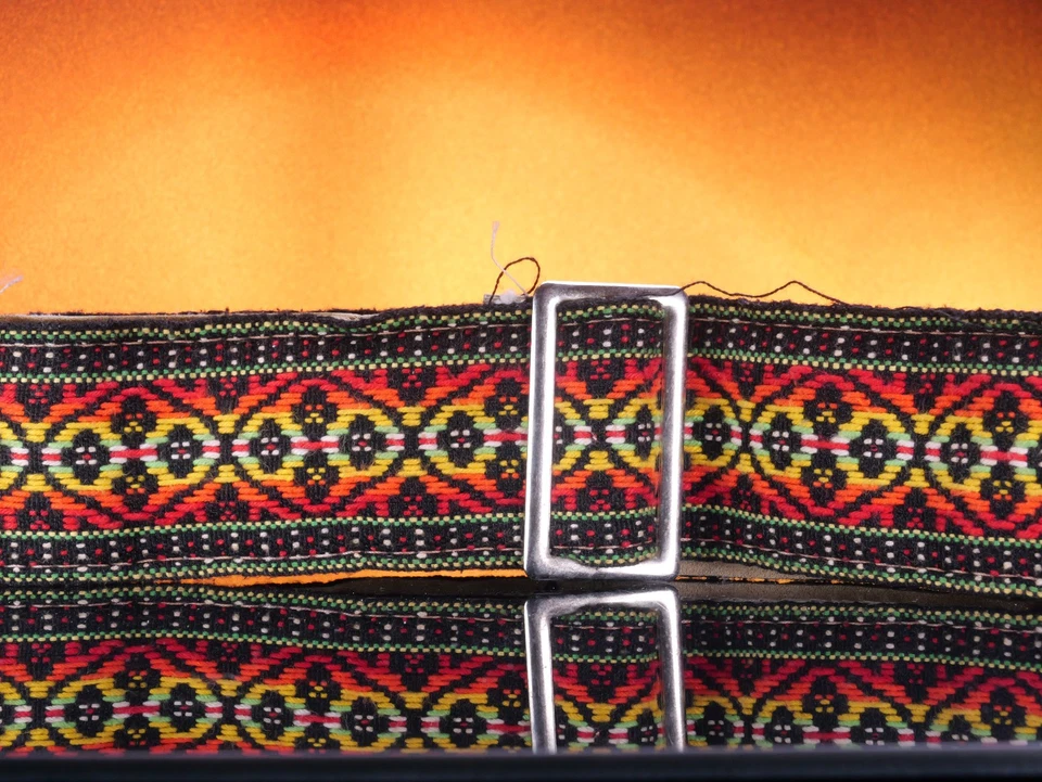 Vintage Hippie Camera Strap Green Orange Yellow with 2Film Pockets - Image 4 of 4