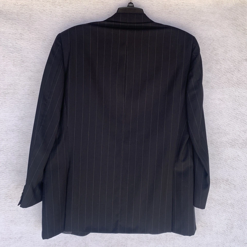 Ermenegildo Zegna Trofeo Suit 2 Piece Men’s 44L Black Pinstripe Wool Made Italy - Image 3 of 4