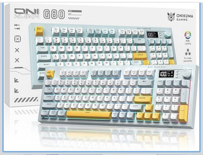 ONIKUMA G80 Wireless Membrane Keyboard RGB OLED Knob USB-C Bluetooth