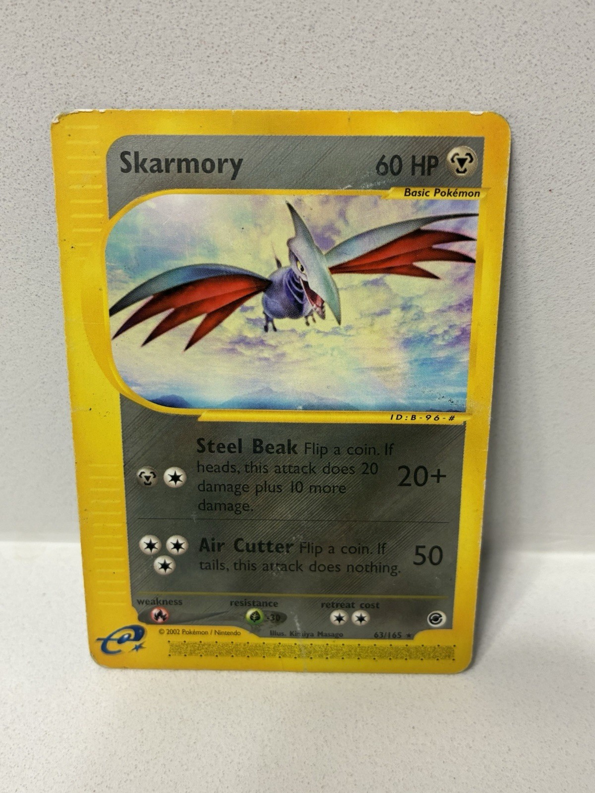 Pokemon Expedition E Reader Series Skarmory 63/165 Rare Non-Holo Damaged / HP