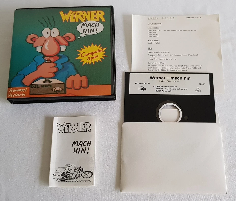 (23) Semmel Verlach Commodore 64/128 Spiel **Werner mach hin** Diskette 1986 - Bild 4 von 4