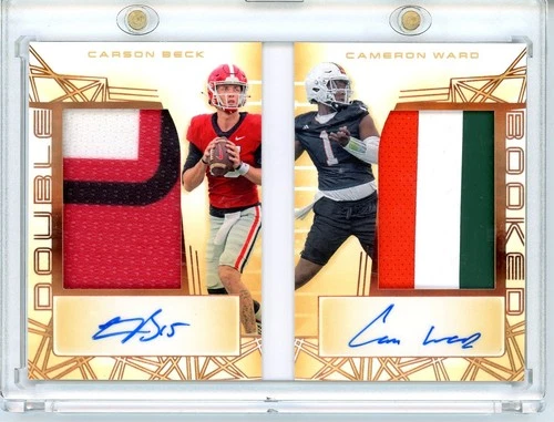 2024 Leaf Trinity Carson Beck/Cam Ward Dual Patch Auto Book #2/25 (PJ)