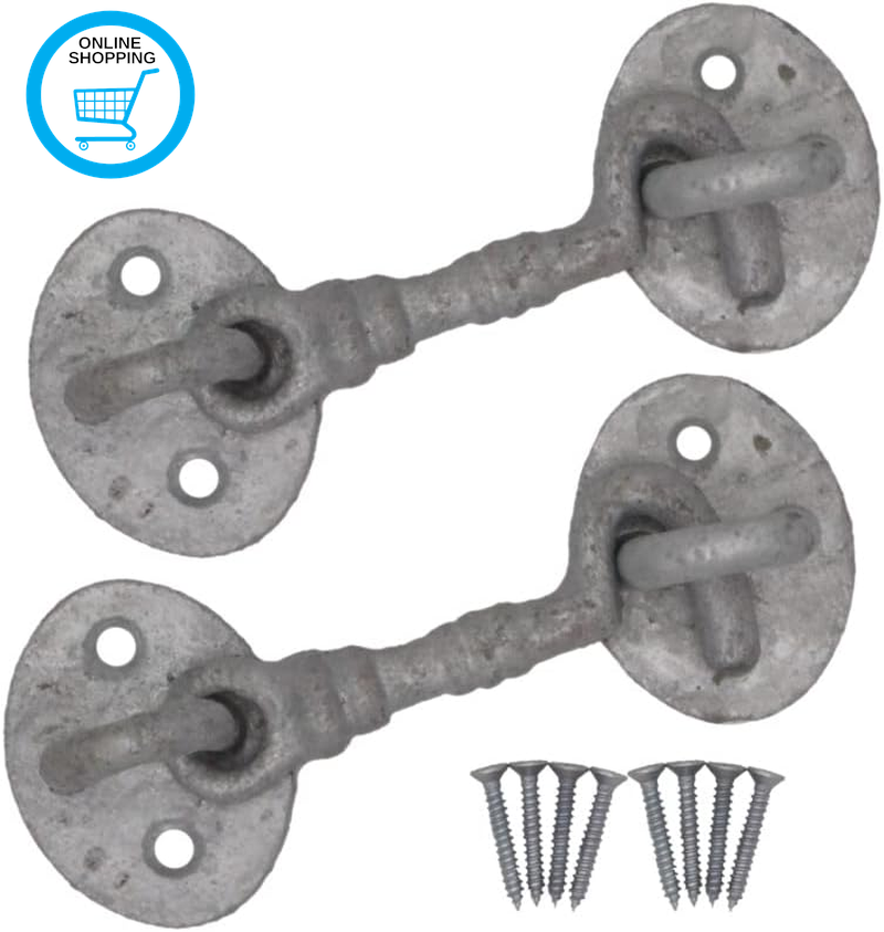 Cabin Hook and Eye Latch - 75Mm/3 Inch Galvanised Gate & Door Catch & Fixings fo
