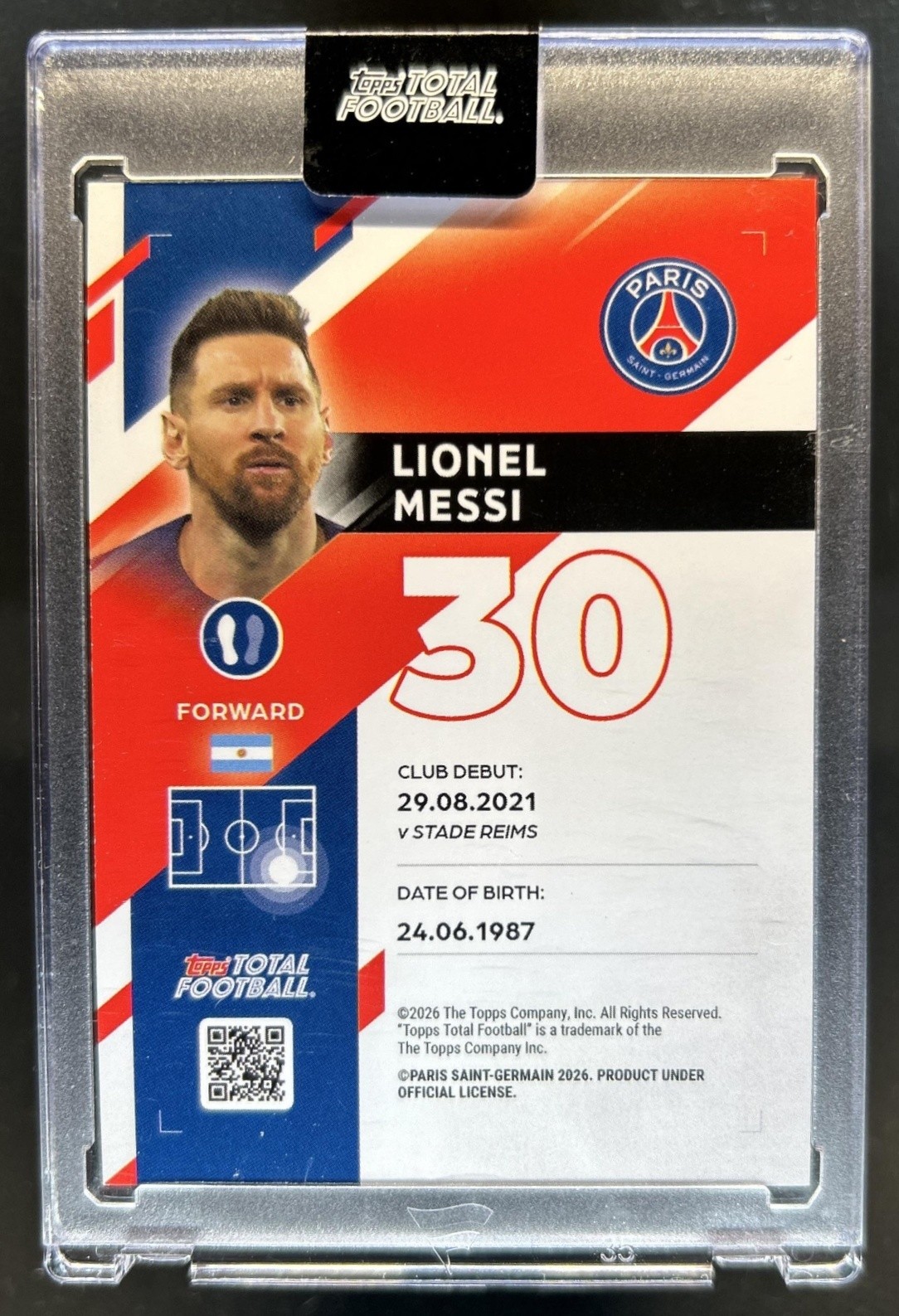 2025-26 Topps Total Football Lionel Messi #/99 Paris Saint Germain view 2