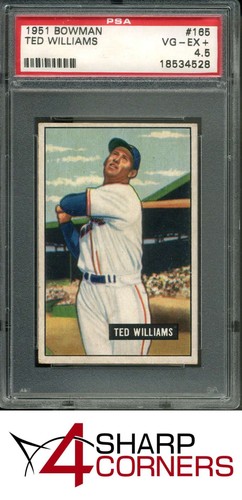 1951 BOWMAN #165 TED WILLIAMS RED SOX HOF PSA 4.5