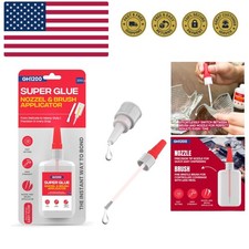 2-in-1 Super Glue with Brush Applicator  Nozzle, Mess Free Superglue Brush, ...