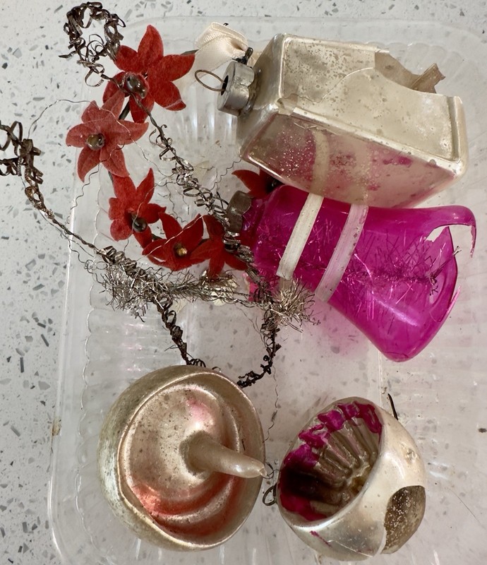 Antique Broken Christmas Ornaments -See Pictures For Details