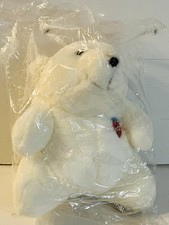 Vintage Coca-Cola Polar Bear Plush Coke Bottle Badge White 7" Tall Sitting 1993