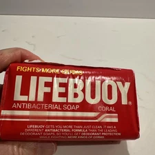 Bar of Lifebuoy Soap - Coral Classic Scent 4.5oz - NIP 1988