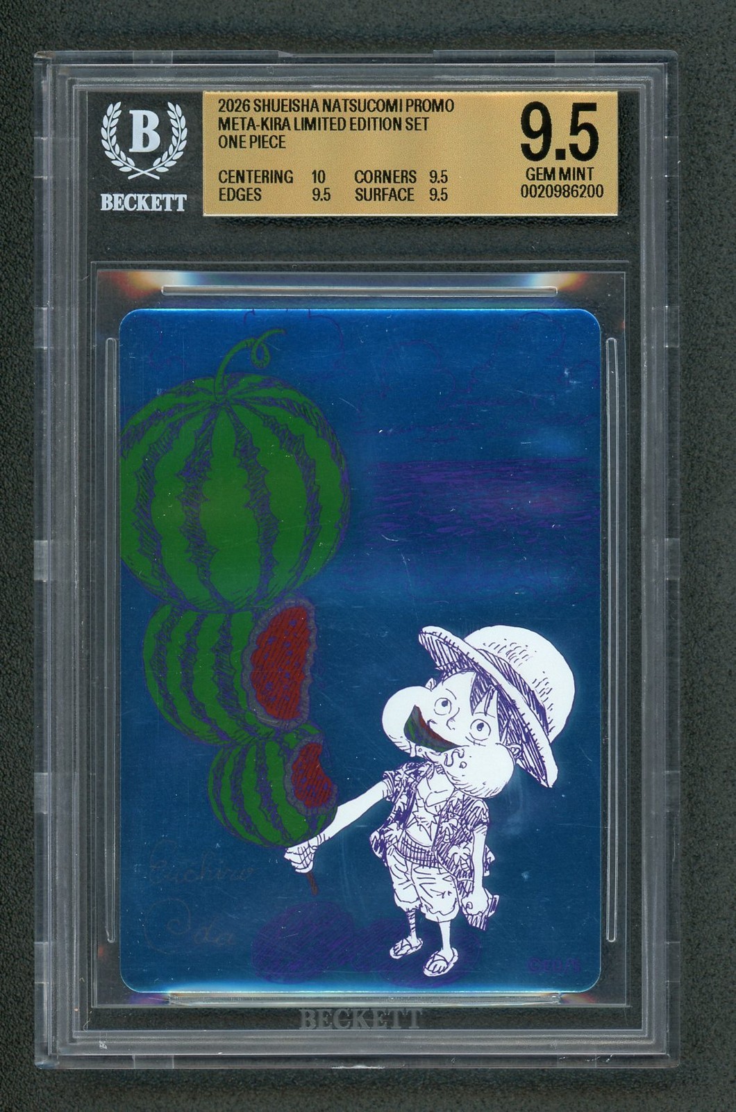 2026 Shueisha Natsucomi Promo Meta-Kira Limited Edition One Piece BGS 9.5