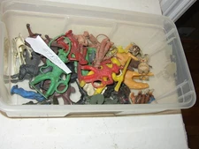 Marx 1950s MARX  playset Other Horse Cowboy  figure  Plastic & Cast Iron 37 pcs.