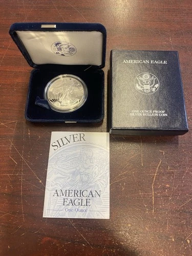 1999 P American Silver Eagle Choice Proof Bullion $1 Coin OGP COA