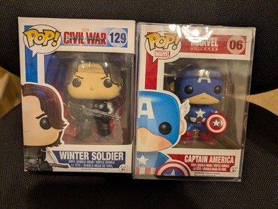 Funko Pop! Marvel Civil War Winter Soldier #128 & Captain America