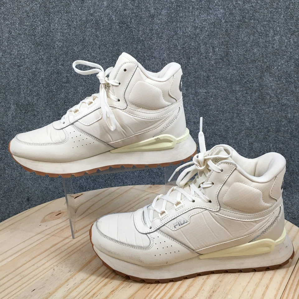 Fila Shoes Womens 9.5 Harlem High Platform Sneakers White Leather 5JM01582-156 - Image 3 of 4