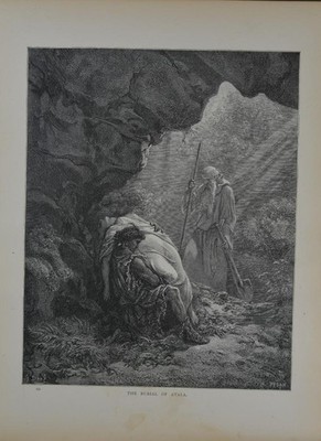 Antique Gustave Dore Art Print Chactas and Atala Native American 1880 Victorian