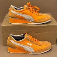 Tenis clásicos de gamuza y nailon PUMA Roma para mujer talla 9-naranja/blanco-usados