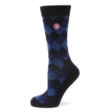 Marvel Captain America Argyle Blue One Size Men's  Crew Socks