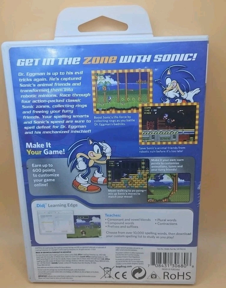 Sonic the Hedgehog 2008 Leapfrog Didj Custom Learning Game complete - Image 2 of 4