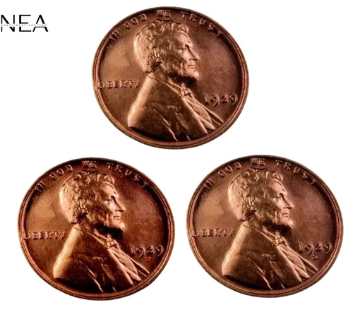 1929+1929-D+1929-S Lincoln Wheat Penny Cent Lot ~ Gem BU (red) ~ 3 Coin Set