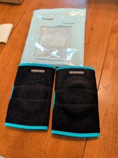 YEEKORO Kids Elbow Brace Arm Adjustable Sport Elbow Protectors Black Blue Trim 2